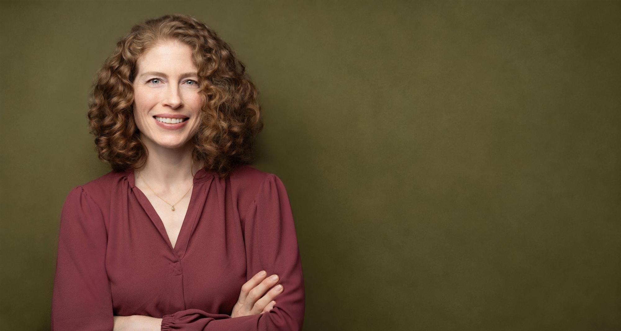 Professional headshot of a businesswoman, Princeton NJ studio