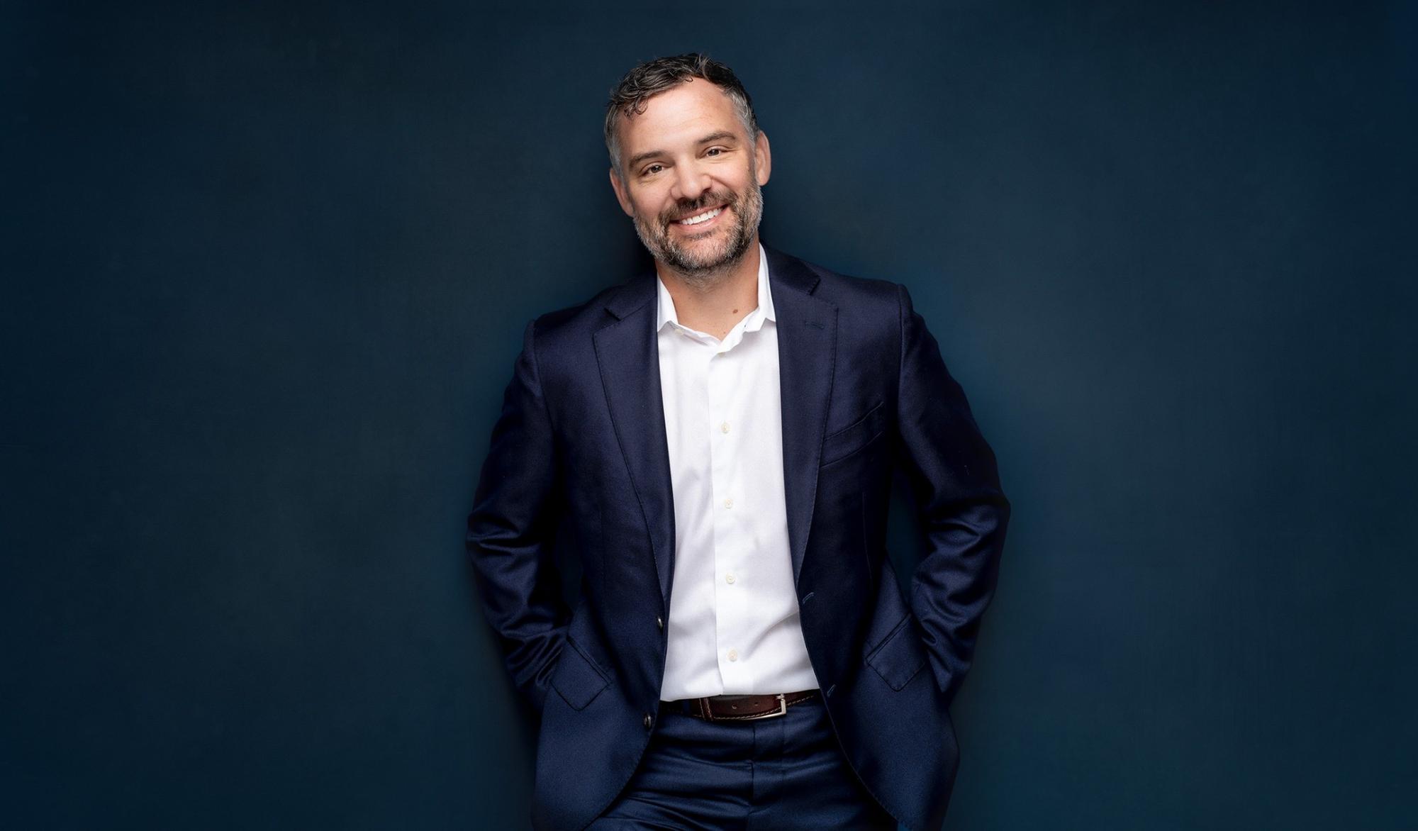 Executive headshot session in progress, photographed in Princeton, New Jersey