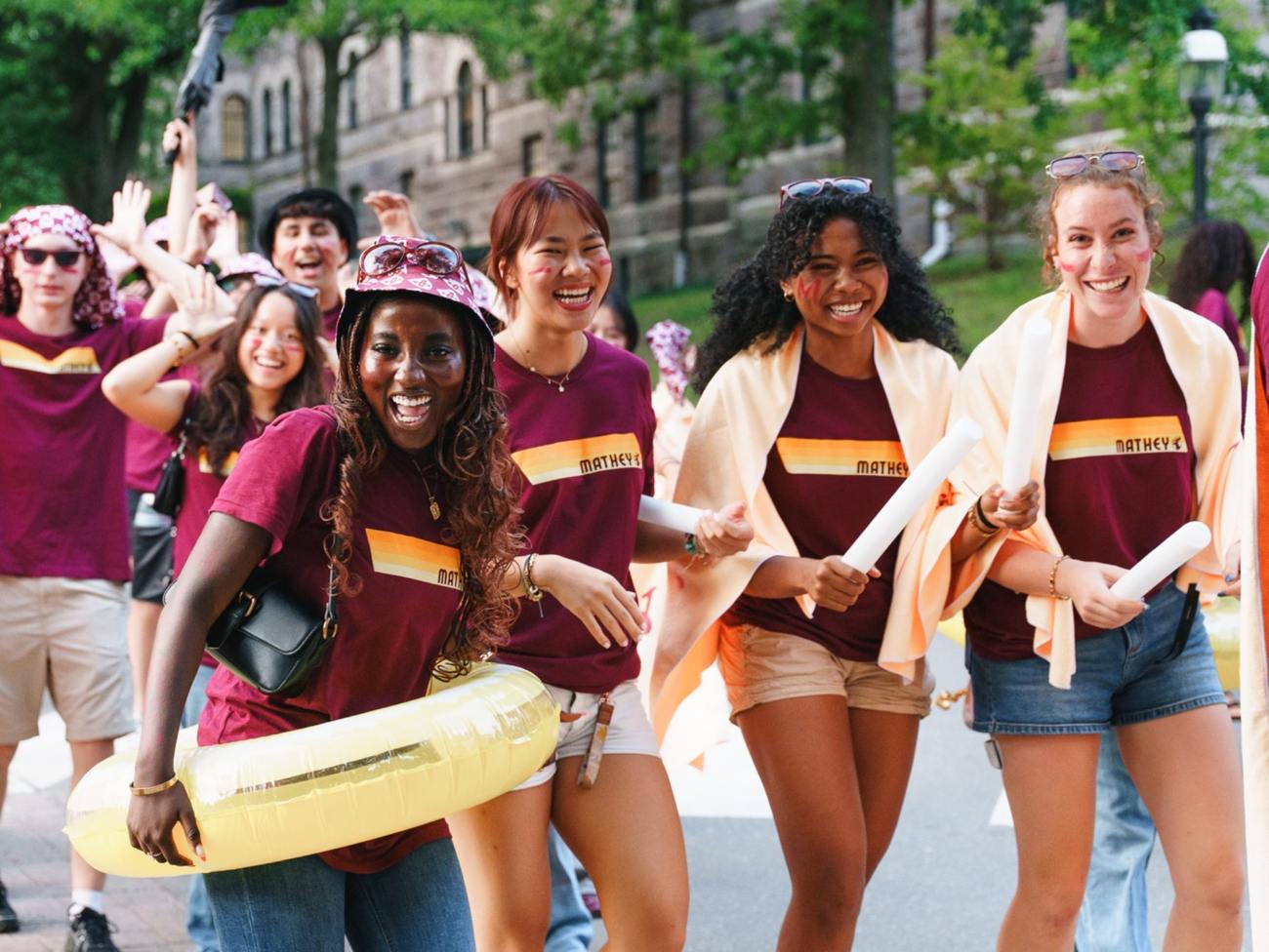 Mathey College students celebrating on campus