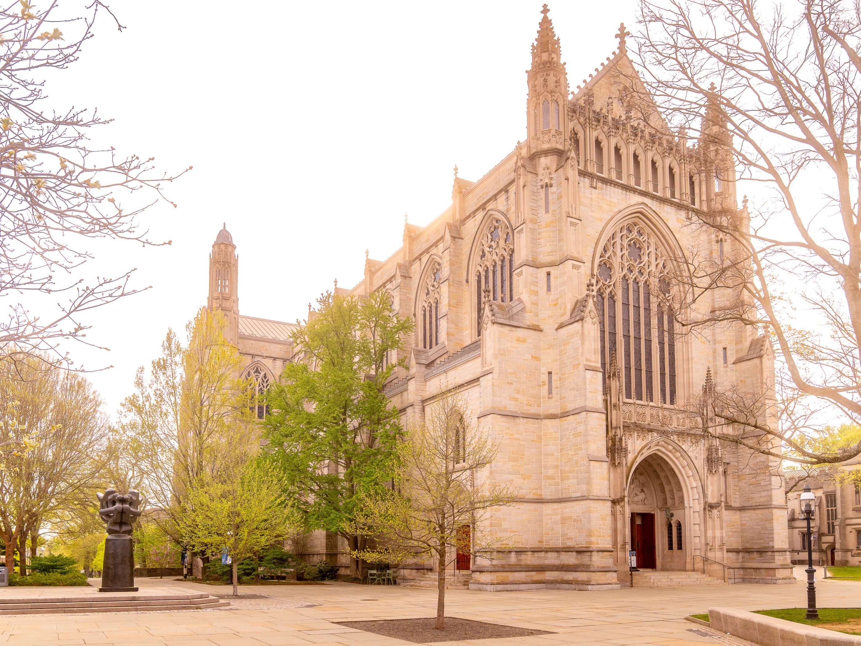Princeton University Chapel in spring